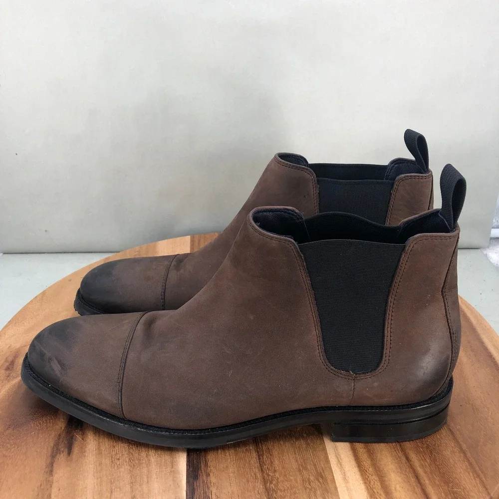 Cole Haan Wagner Grand Mens 11 M Brown Leather Chelsea Boots Pull On Ankle